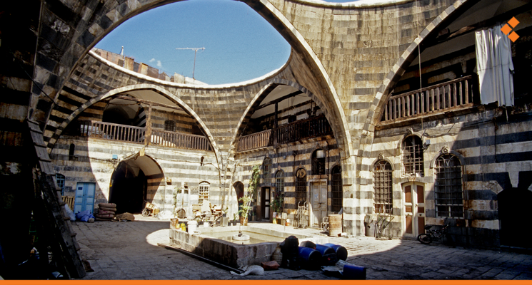 The courtyard before restoration